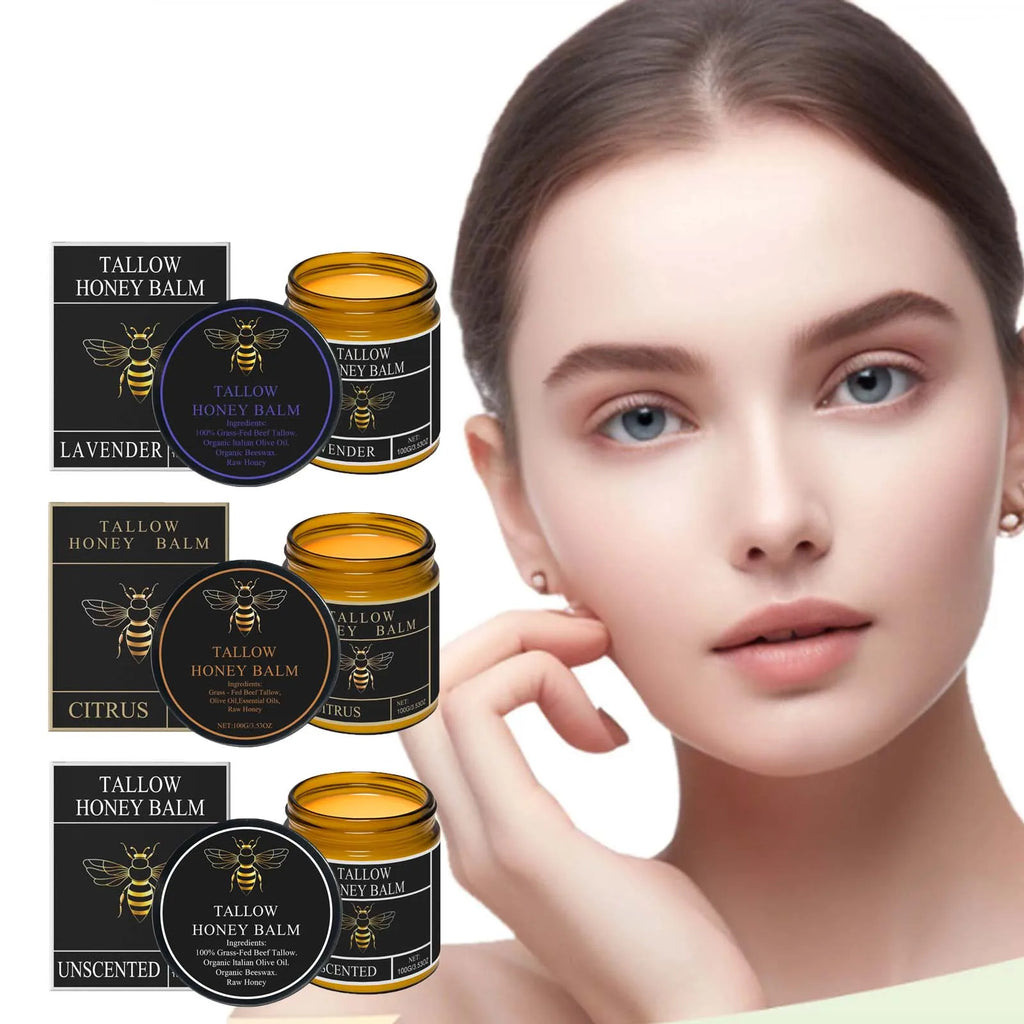 Tallow Honey Balm Firming Nourishing & Hydrating Skin Care Smoothing Soothe Skin Improves Elasticity Tallow Honey Moisturizer Oasis Select