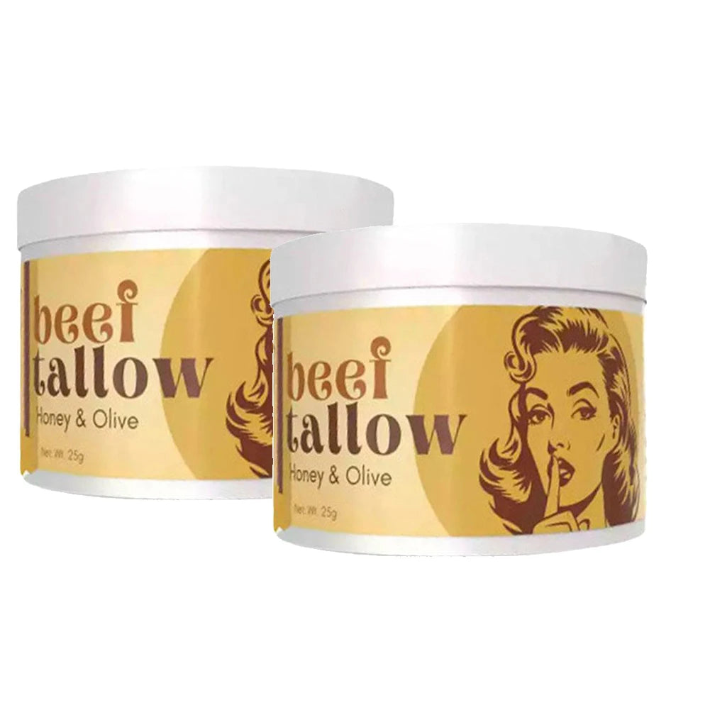 1/2PCS Whipped Beef Tallow And Honey Balm Moisturizing Beef Tallow Face Cream Body Lotion Grass Fed Grass Finished Face Cream Oasis Select 25g X2