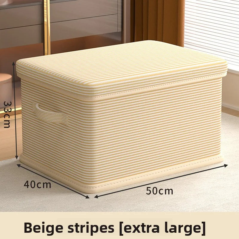 Clothes Storage Box Household Large-capacity Wardrobe Snacks Toys Layered Finishing Artifact Folding Storage Box Basket with Lid Oasis Select XL 2