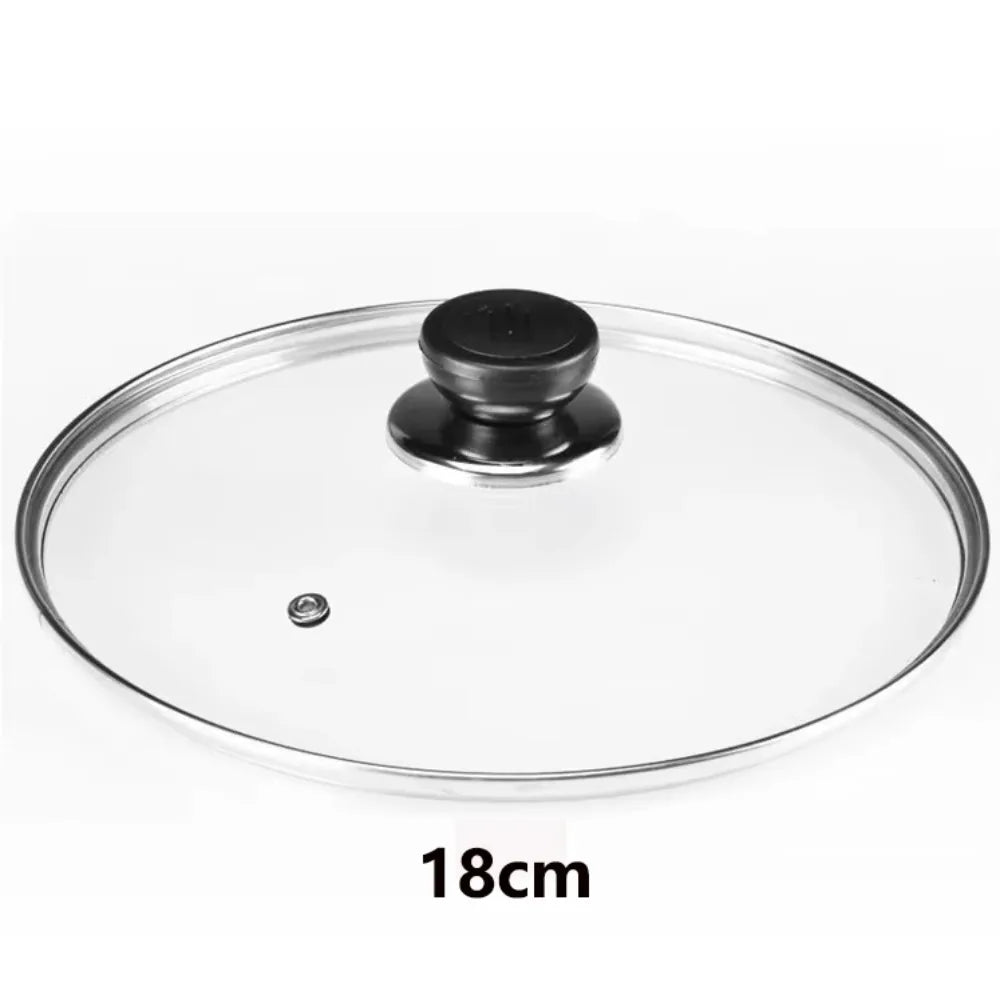 Durable Universal Pot Cover Tempered Glass Visible Pot Lid Knob Stainless Steel Frying Pan Cover Kitchen Accessories Oasis Select Diamerter 18cm