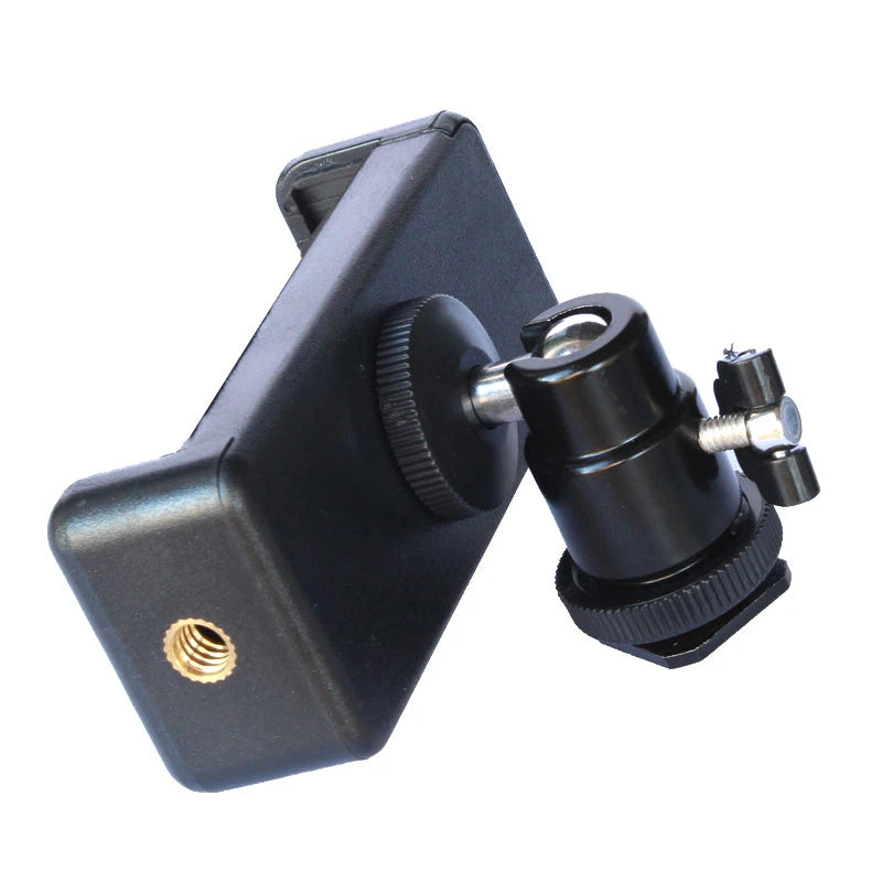 Universal Hot Shoe Phone Clip Holder – 1/4" Screw DSLR Mount