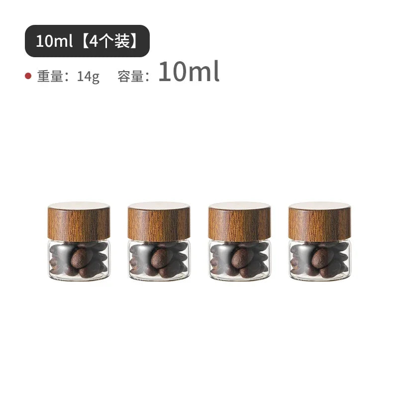 Mini Glass Sealed Jar Food Grade Coffee Powder Dispenser Bottle Portable Tea Coffee Beans Storage Small Empty Bottle Oasis Select 10ml 4pcs
