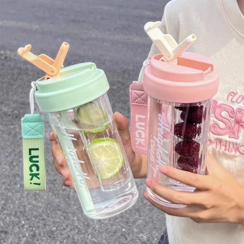 Large Capacity Portable Chic Leak Proof Plastic Water Bottle for Women Students Christmas Holiday Travel Essential Gear Oasis Select