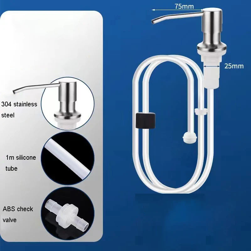 Soap Dispenser Kitchen Sink Stainless Steel Refill Counter Liquid Oasis Select silver
