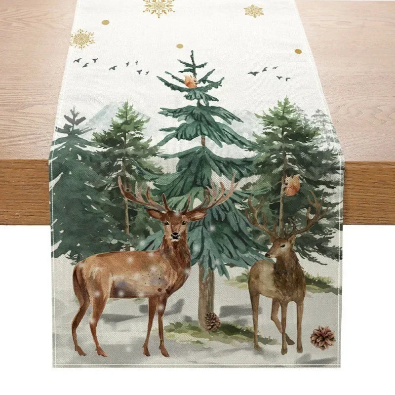 Christmas Table Runner Merry Christmas Decorations For Home 2025 Cristmas Table Flag Cover Navidad Noel Gift New year Tablecloth Oasis Select Style11 33x180cm