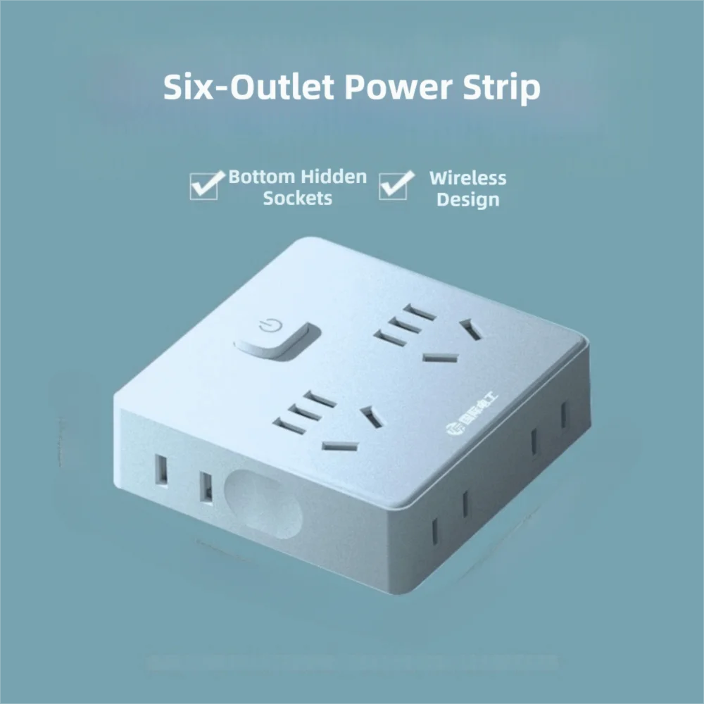 Ultra-Thin Power Strip Flat Plug USB-C Multi-Outlet Expander