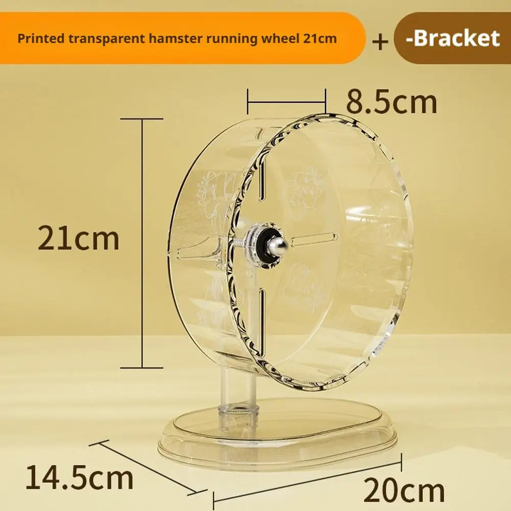 Hamster Transparent Running Wheel Toy For Hamster Quiet Running Exercise Toy Easy To Disassemble And Clean Pets Accessories Oasis Select 21cm