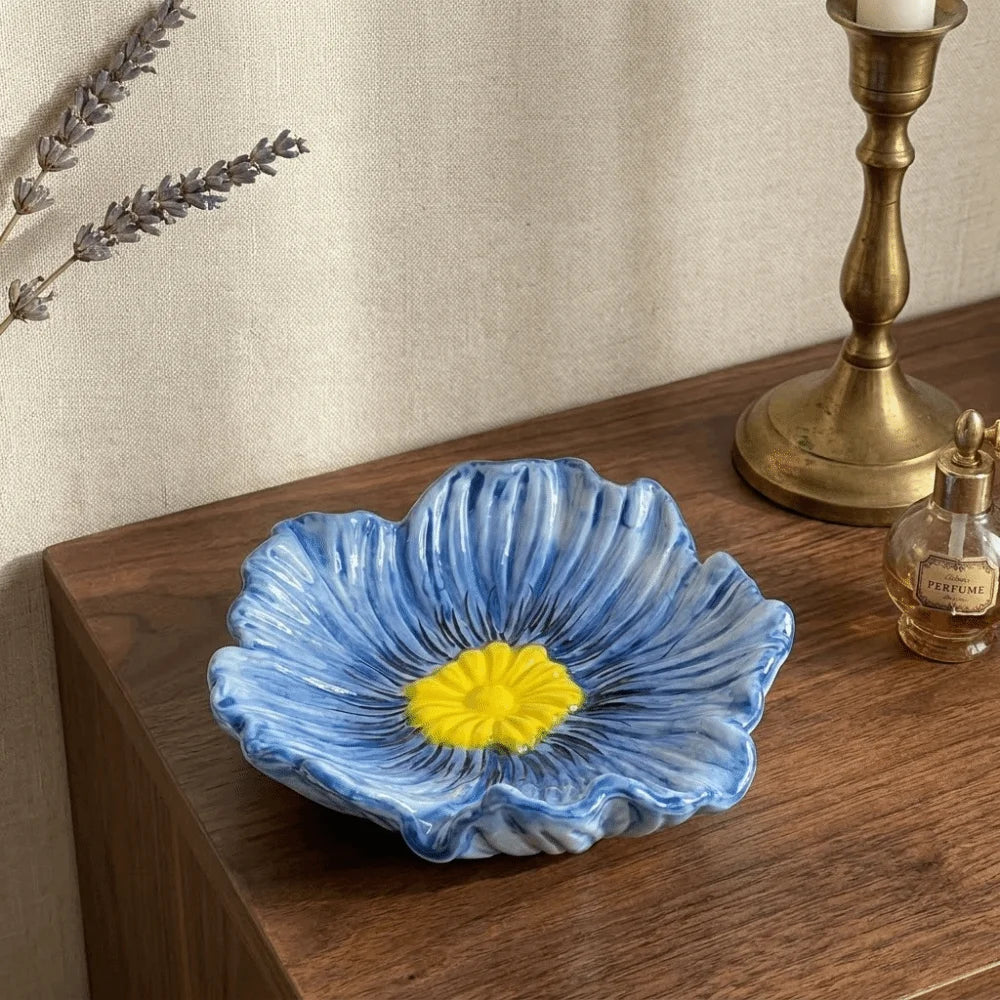 Petal Shaped Ceramic Soap Dish & Jewelry Tray | Decorative