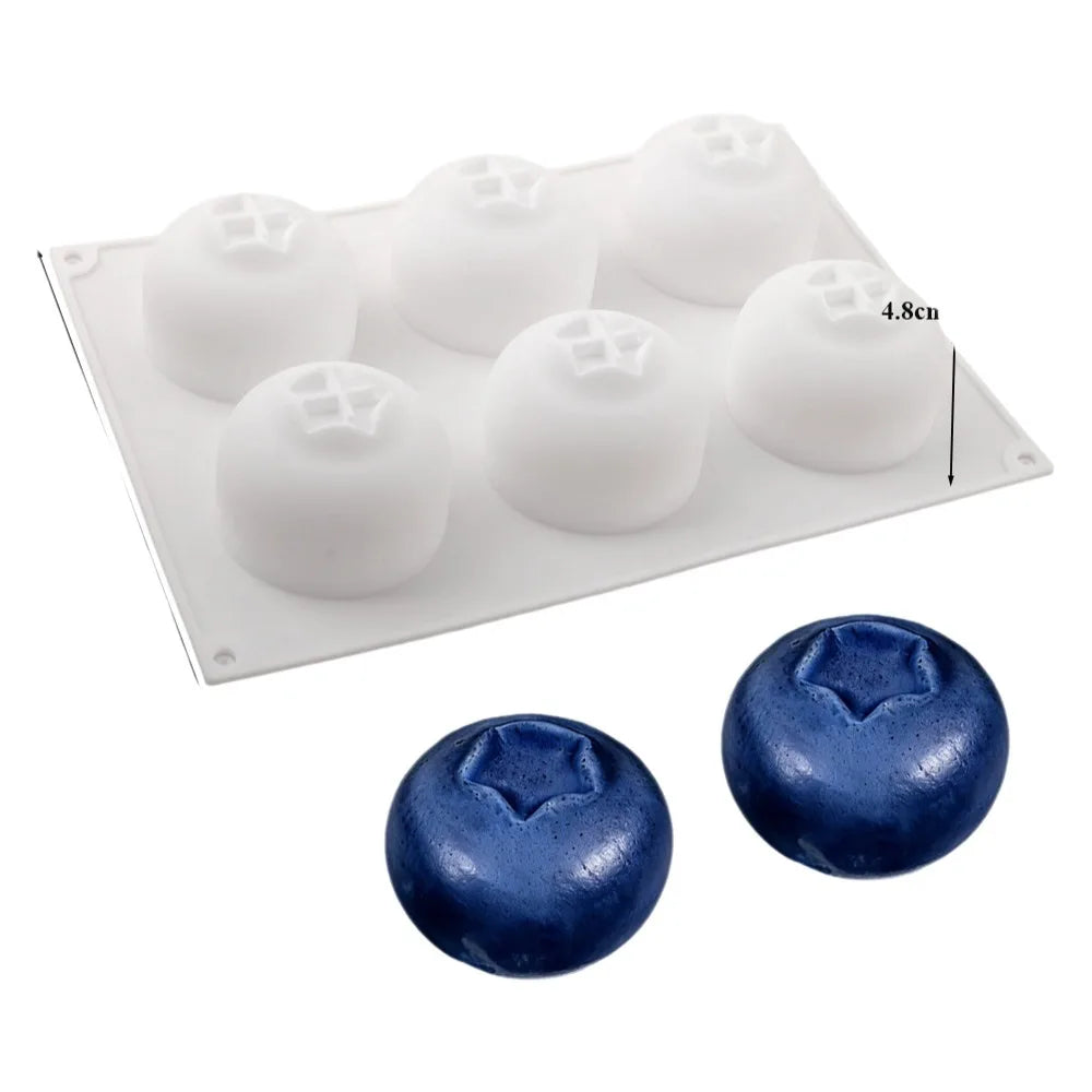 Fruit Shaped Blueberry Silicone Mold Flexible Non-Stick Fruit Mousse Cake Mold 3D DIY Chocolate Baking Mold Cake Baking Oasis Select Style 3