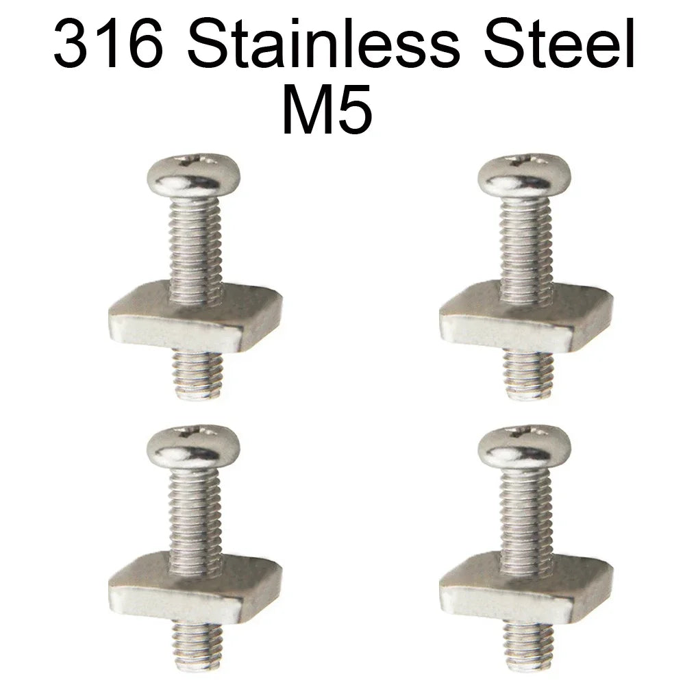 2sets M4 M5 Stainless Surf Fin Screws Plates Surfboard Longboard Screw Channel Sliding Fin Box Plate Smart Screw Oasis Select M5 316 4 Pieces