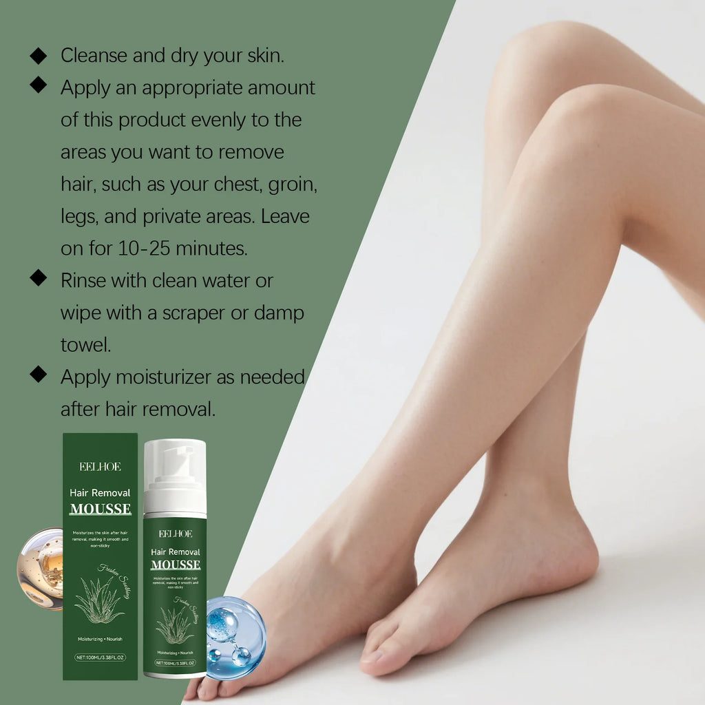 EELHOE Hair Removal Mousse Spray 5Min Fast Depilatory Foam Whole Body Smooth No Black Spots Painless For Women Men Oasis Select