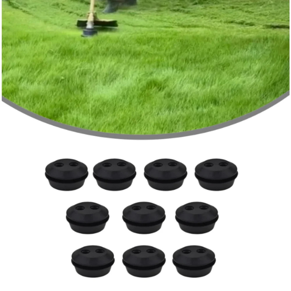 21.5mm Rubber Fuel Tank Grommet 2 Holes For Trimmer Brush Cutter Lawn Mower Gas Line Seal Replacement Accessories 10PCS Oasis Select