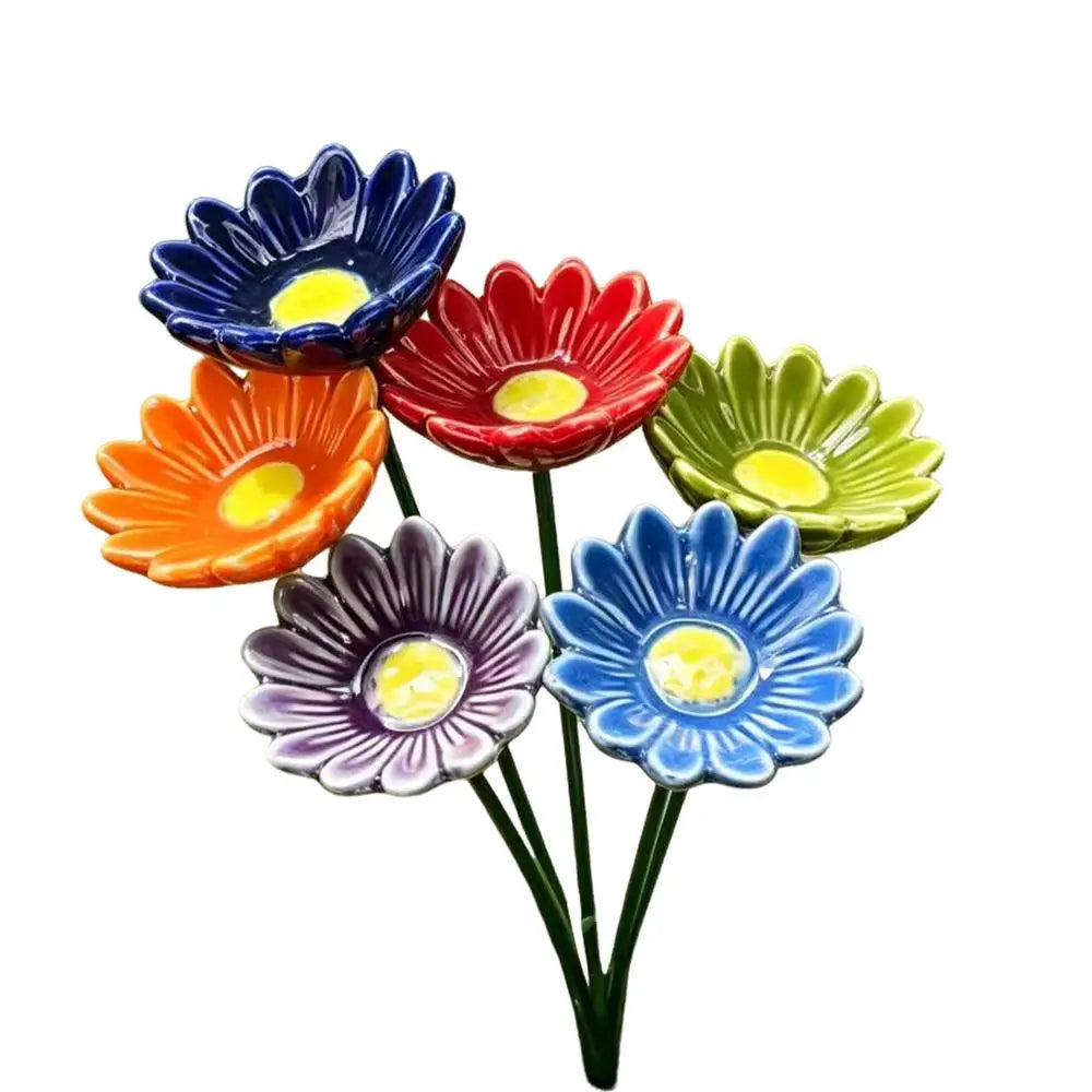 Ceramic Bee Watering Station Set of 6 – Garden Butterfly Bath Pollinator Watering Station Oasis Select 6Pcs