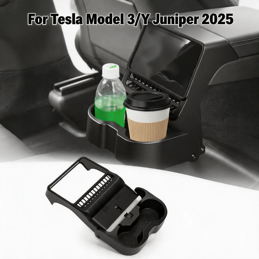 For Tesla Model 3/Y Juniper 2025 Easy Install Rear Air Outlet Armrest Box Cup Holder Multi-Function Storage Box Car Interior Oasis Select