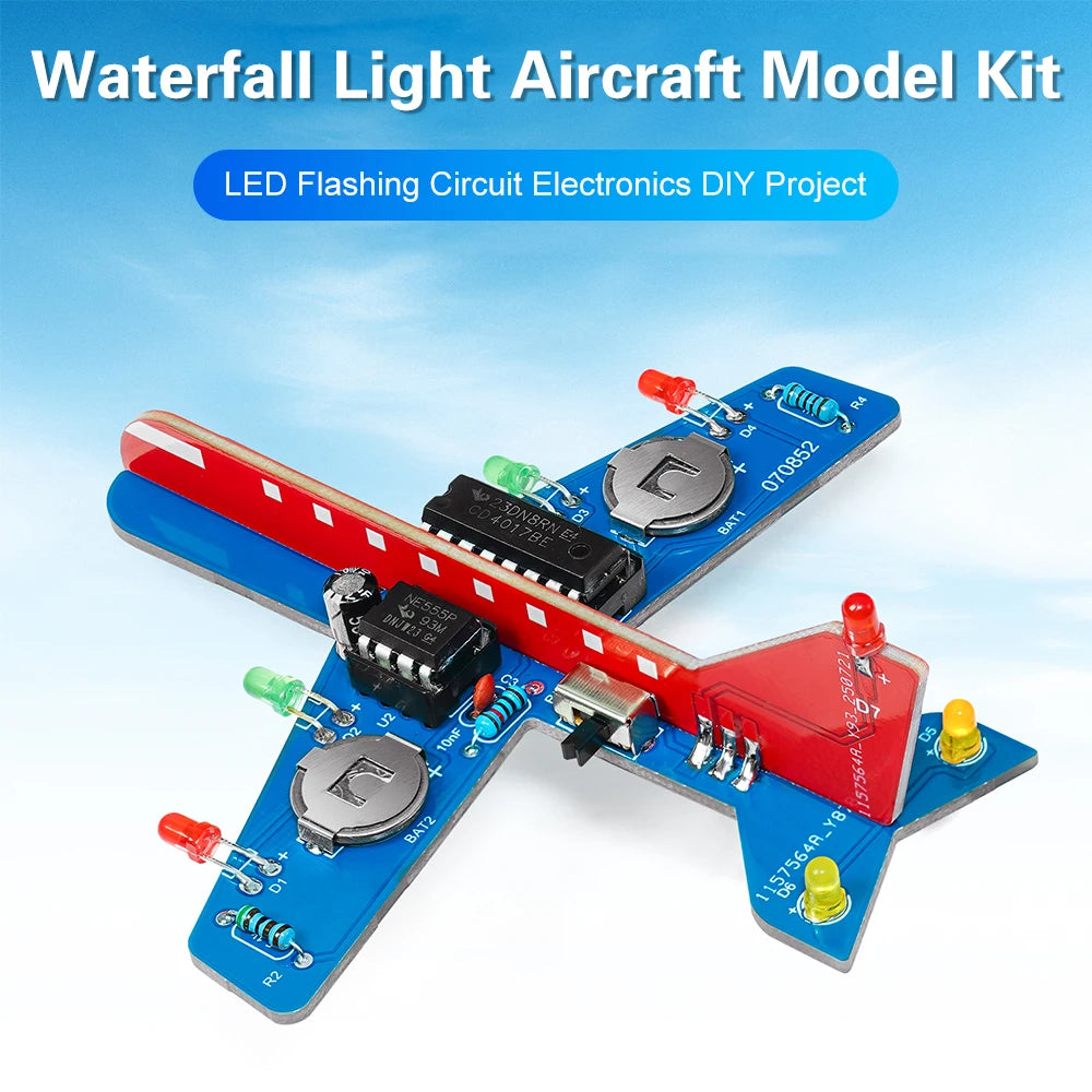 DIY Electronic Kit Small Airplane CD4017 LED Flow light Lamp Welding Practice Electronic Science Assembly Kit Flashing Fun Parts Oasis Select