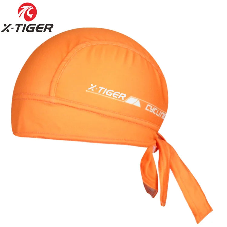 X-TIGER Men's Cycling Bandana Cap Elastic Breathable Summer Quick Dry MTB Bike Headscarf Outdoor Sports Running Riding Headwear Oasis Select Orange