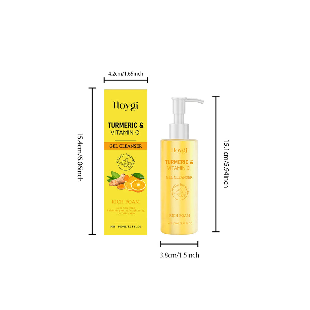 Turmeric Vitamin C Facial Cleanser Cleansing Refreshing Moisturizing for Soft Smooth Skin Purifying Brightening Facial Cleanser Oasis Select 100ml Boxed