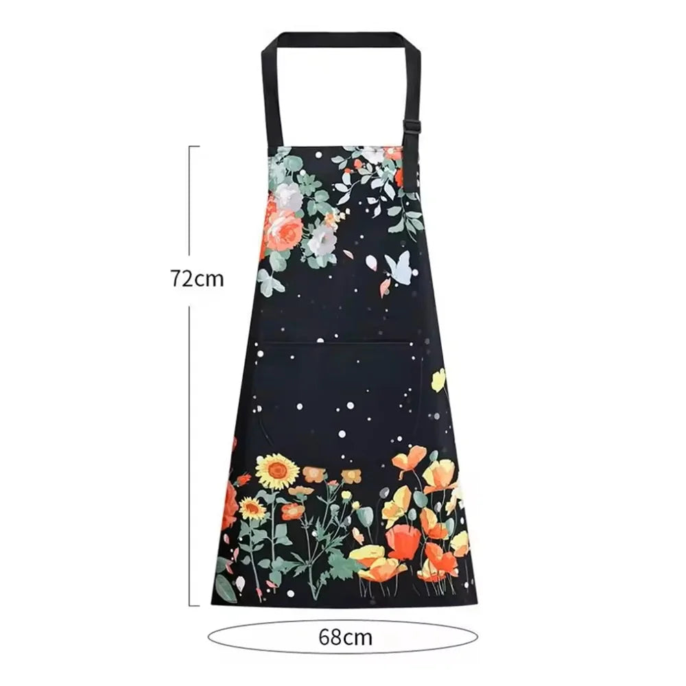 Household Waterproof and Oil-proof Kitchen Apron Cooking Baking Work Clothes Drawing Aprons Art Smock for Women Oasis Select