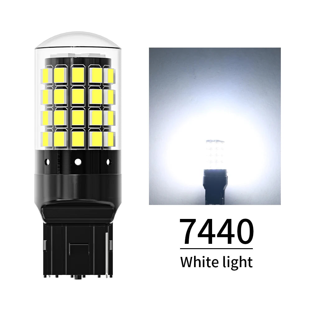 ASLENT 2-Pack 54-SMD LED Bulbs | Turn Signal Brake Reverse 12V Automotive LED Bulb Oasis Select 7440 W21W T20 White