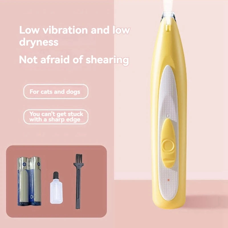 WISH Electric Pet Paw Trimmer Light For Cats And Dogs,Low Noise Waterproof Grooming Tool For Paws, Eyes, Ears, And Buttocks Oasis Select