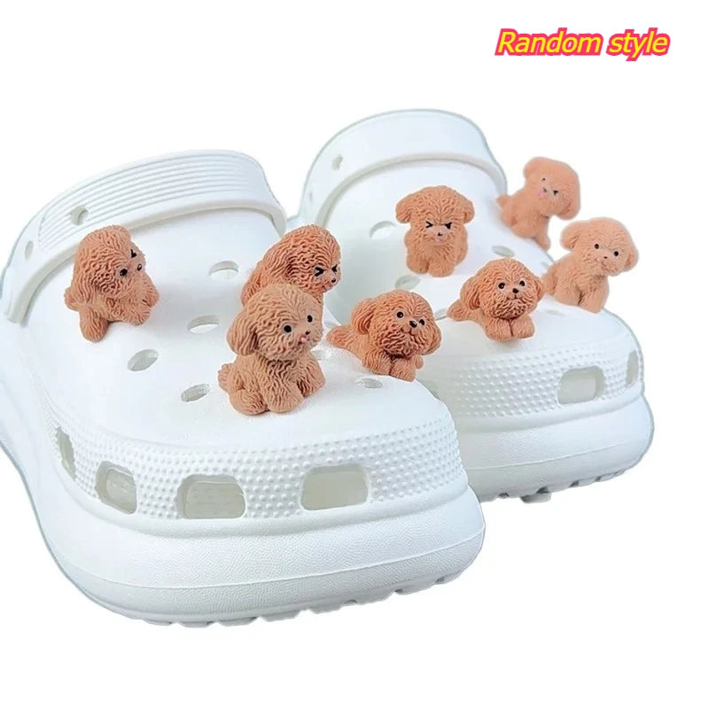 4/8PCS Summer Fashion Shoe Charms Set Accessories for Clogs Shoe Buckle Cute Teddy Dog DIY 3D Shoes Decorations for Bogg Bag Oasis Select 8PCS