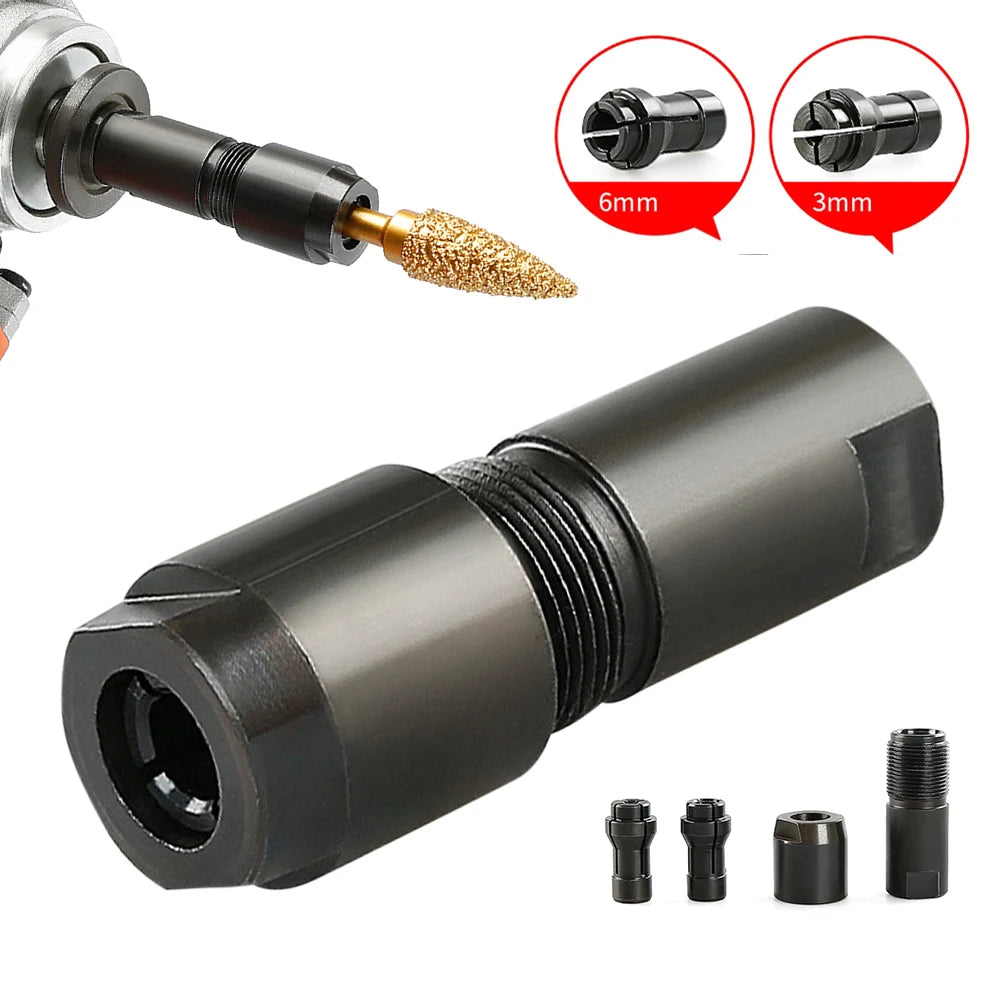 Modified Adapter 3mm to Straight Grinder Chuck for 100-Type Angle Grinder M10*1.5 Thread Woodworking Cutting Tool Oasis Select Blcak