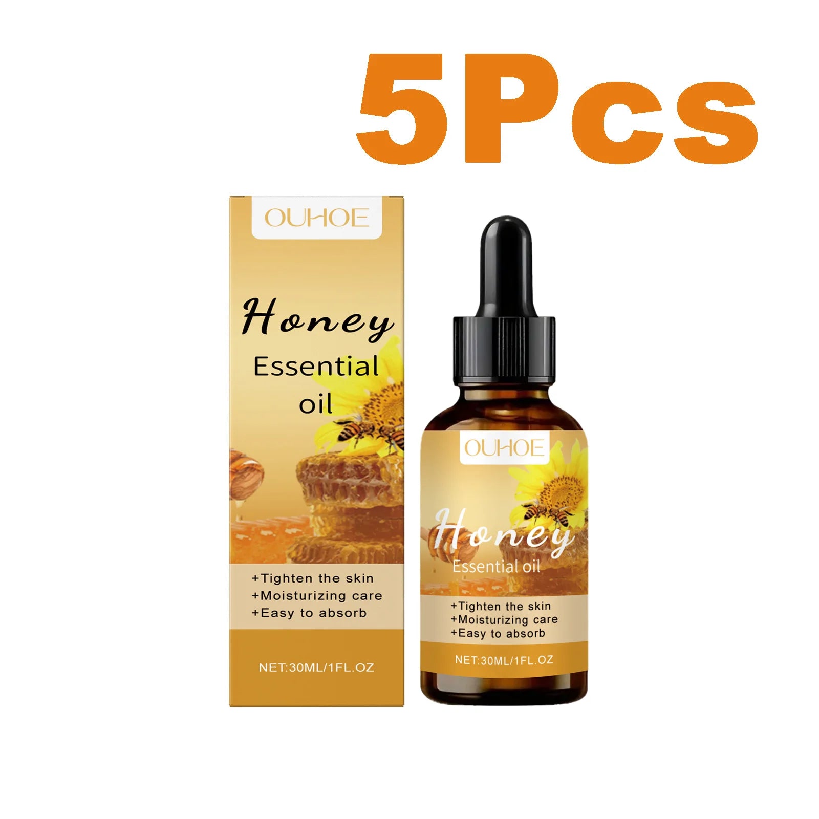 Honey Essential Oil for Face & Body – Deep Moisturizing 30ml Body & Face Oil Oasis Select 5 x 30ml Boxed