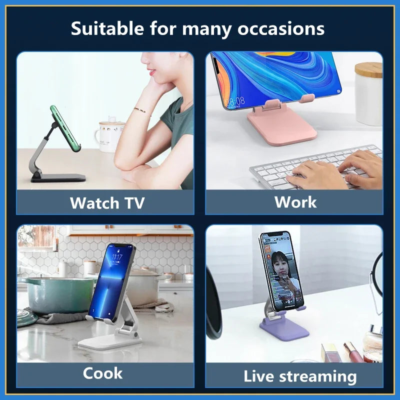 Foldable ABS Desktop Mobile Phone Stand Portable Holder Bracket for iPad iPhone 13 X Smartphone Tablet Desk Support Oasis Select