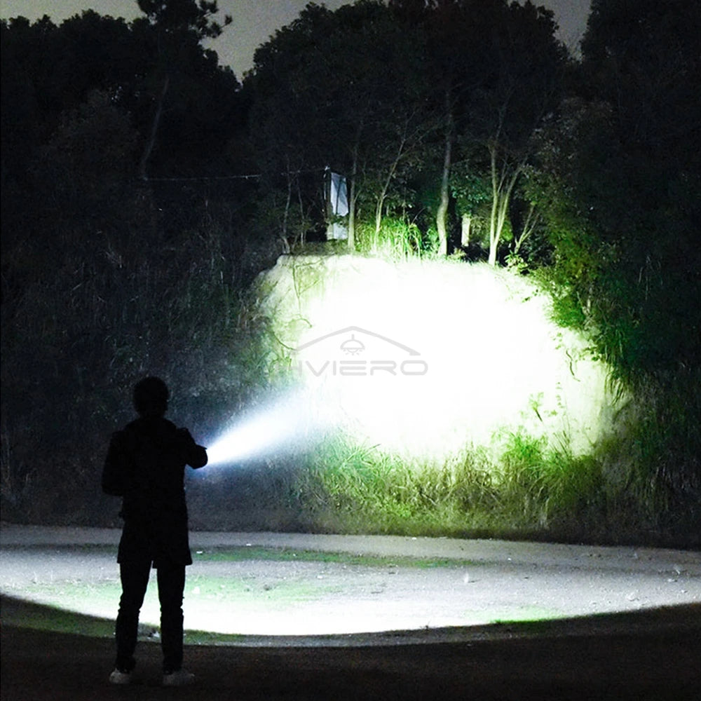 HVIERO 5-LED USB Rechargeable Waterproof Camping Flashlight