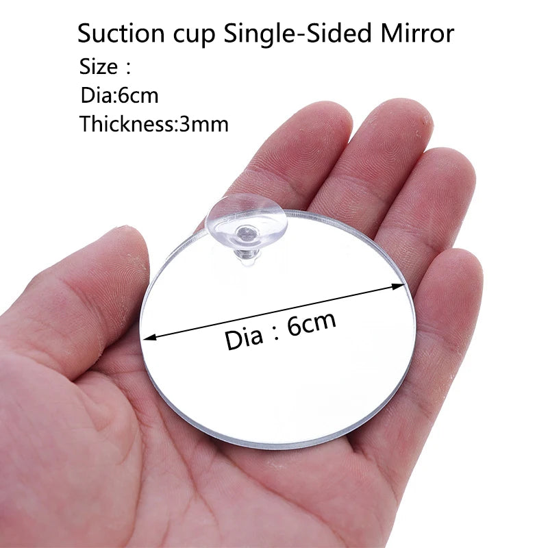 Aquarium Betta Mirror Fish Tank Floating Round Mirror for Fish Betta Flowerhorn Cichlid Training Oasis Select 6cm Sucker Mirror