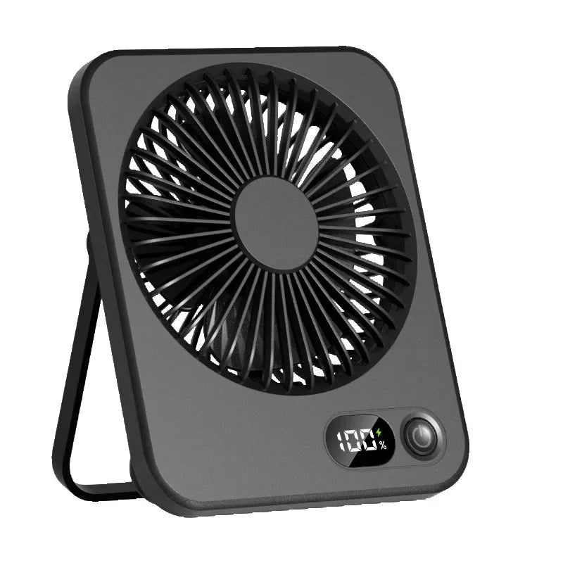 2025 New Small Fan Handy Charging Long Life Ultra-thin Desktop Fan Large Wind Super Quiet Folding Handheld Table Fan Oasis Select Black