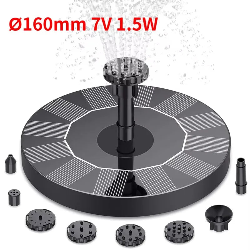 3.5W Solar Bird Bath Water Fountain Pump, with 6 Nozzles DIY Garden Ponds Pool Water Features, Ideal Outdoor Landscape Accessory Oasis Select 1.5W