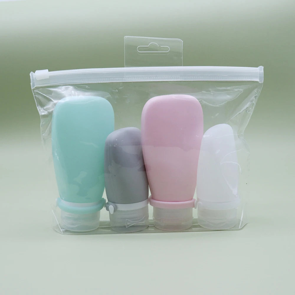 4 PCS Silicone Travel Bottles Leak Proof Collapsible Toiletry Shampoo Dispenser Reusable Portable Camping Oil Container 2026 Oasis Select 4pcs Combo