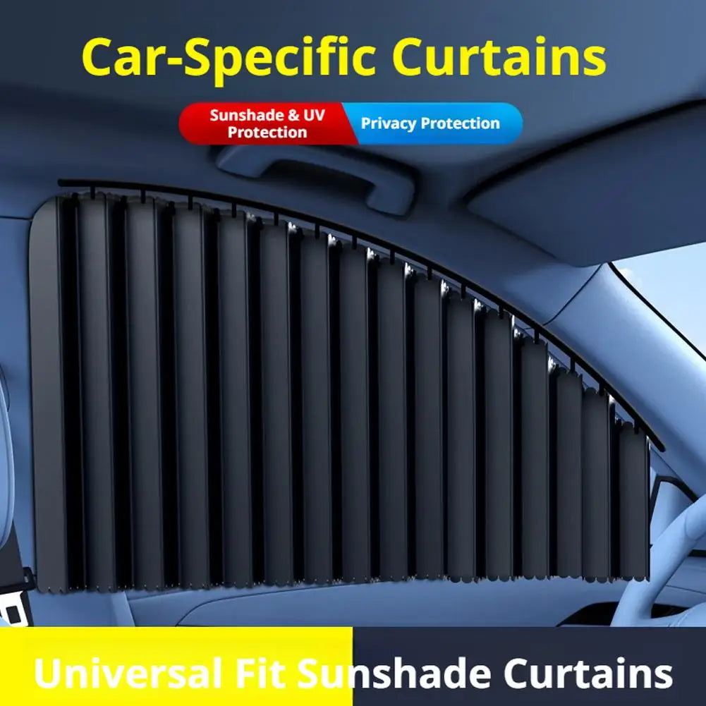 2/4Pcs Car Side Window Sun Shade, Automatic Telescopic Curtain, Foldable Heat Shield, UV Blocking Privacy for Sedan SUV Oasis Select