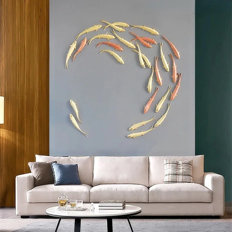 Living Room Background Wall Creative Decoration Wall Hanging Dining Room Wall Decoration Hanging Fish Oasis Select