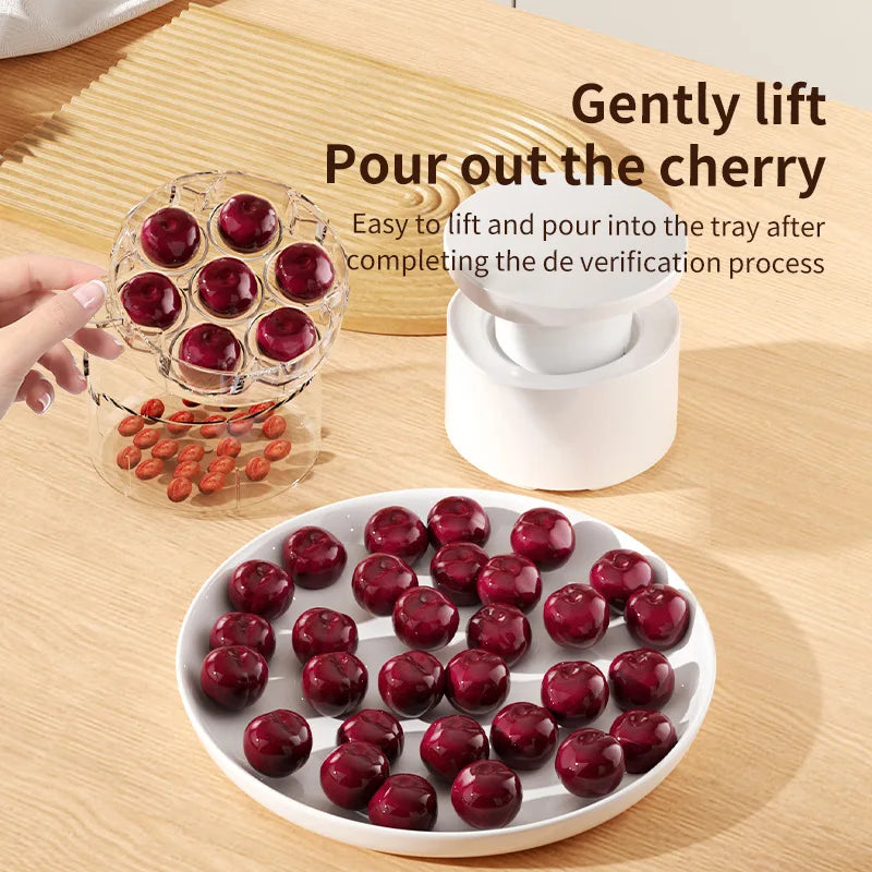 7-Hole Cherry & Jujube Pitter | Easy One-Press Pit Remover