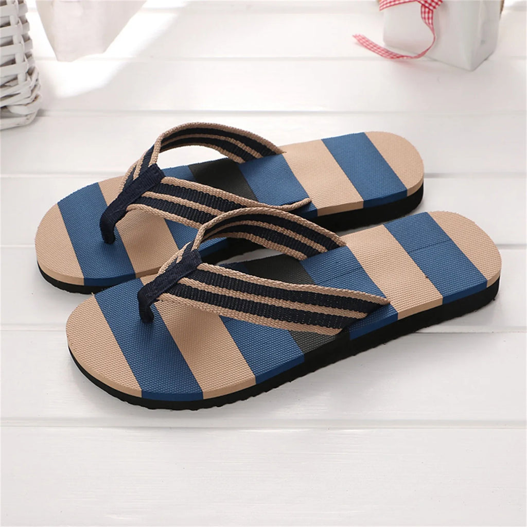 New Men's Slippers Men Summer Shoes Mixed Colors Sandals Male Slipper Indoor and Outdoor Flip Flops Casual Beach Shoes for Man Oasis Select Blue 40