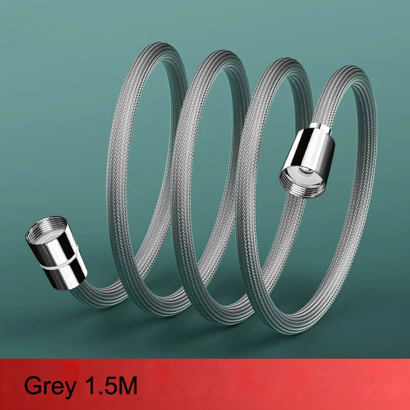 Shower Head Hose High Quality 1.5m/ 2m G1/2 Flexible Bathroom Pipe Water Head Shower Head Pipe Tool Bathroom Shower Accessories Oasis Select Grey 1.5M