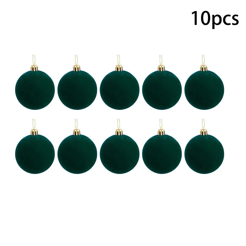 Velvet Christmas Ball Ornaments Red & White Xmas Tree Decor