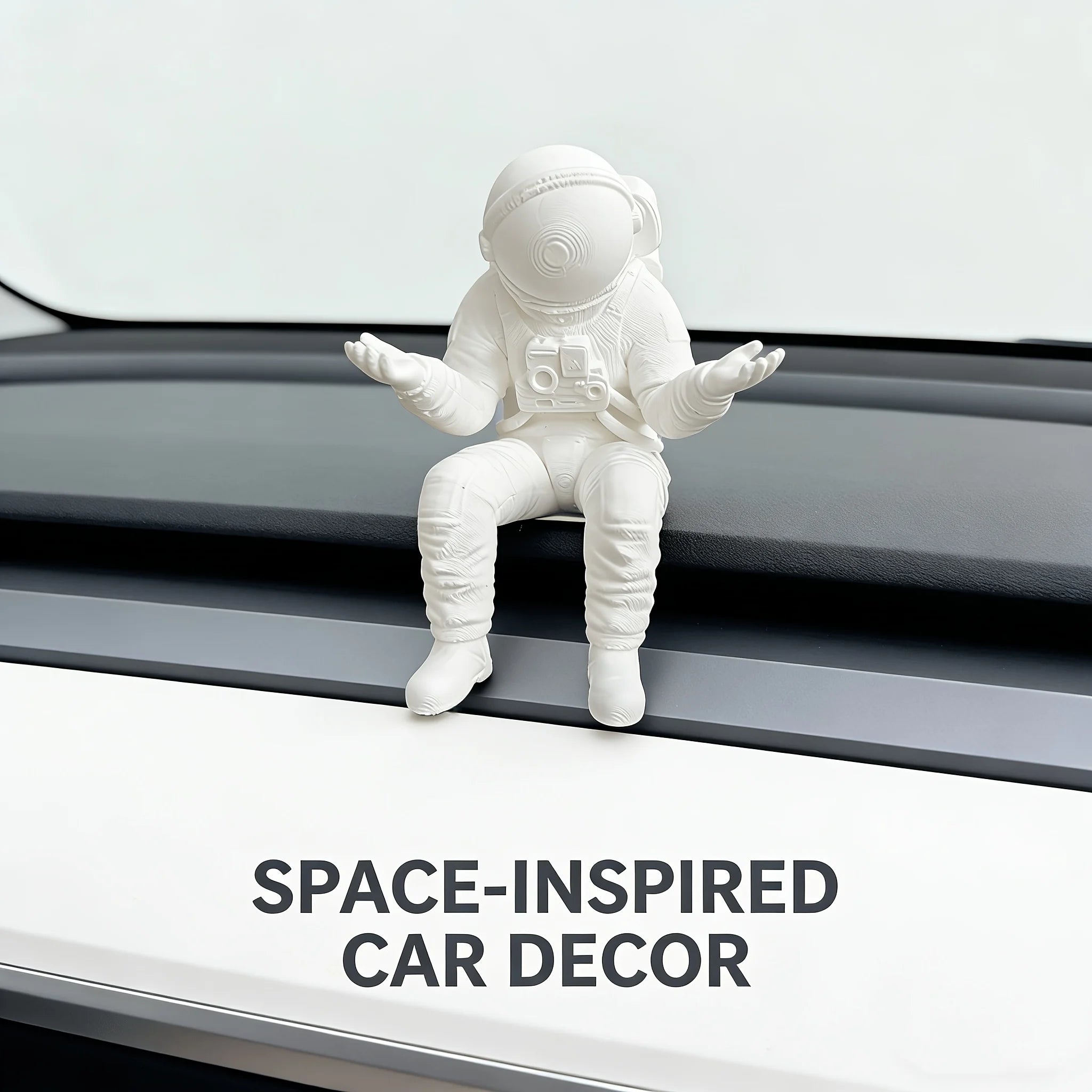 Funny Seated doubt "What Can I Do" Astronaut Figurine Mini Desk Monitor Topper Spaceman Sculpture for Home Office Car Decor gift Oasis Select