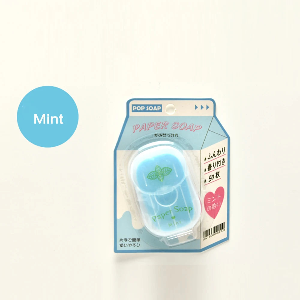 Portable Hand Soap Sheets for Travel | Dissolving Cleanser Wipes | Alcohol-Free | On-the-Go 50 sheets/box Oasis Select Mint