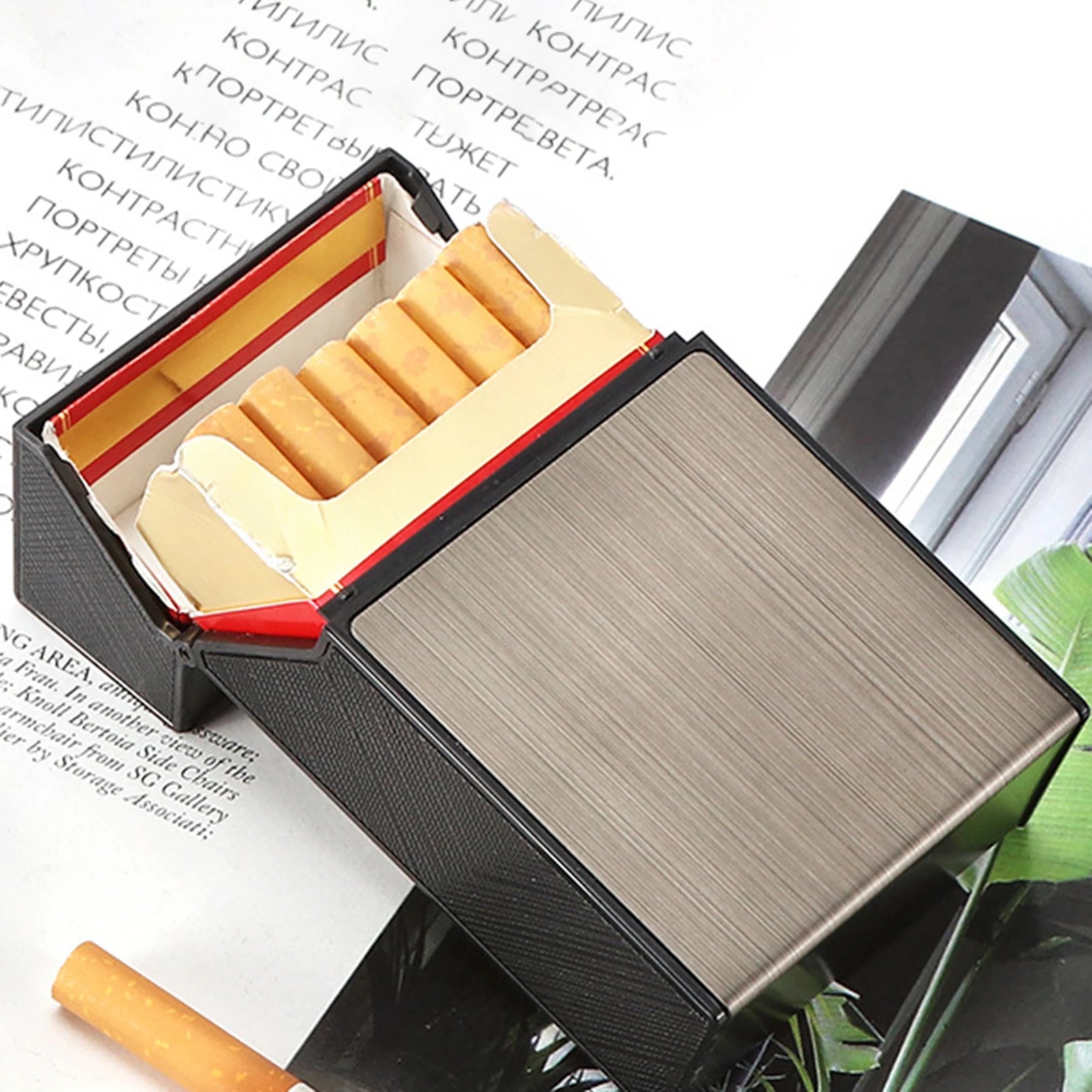 20pcs Portable Cigarette Box Aluminum Alloy Flip Top Holder Anti Pressure Proof for Hard Soft Pack Smoking Accessory Gift Oasis Select