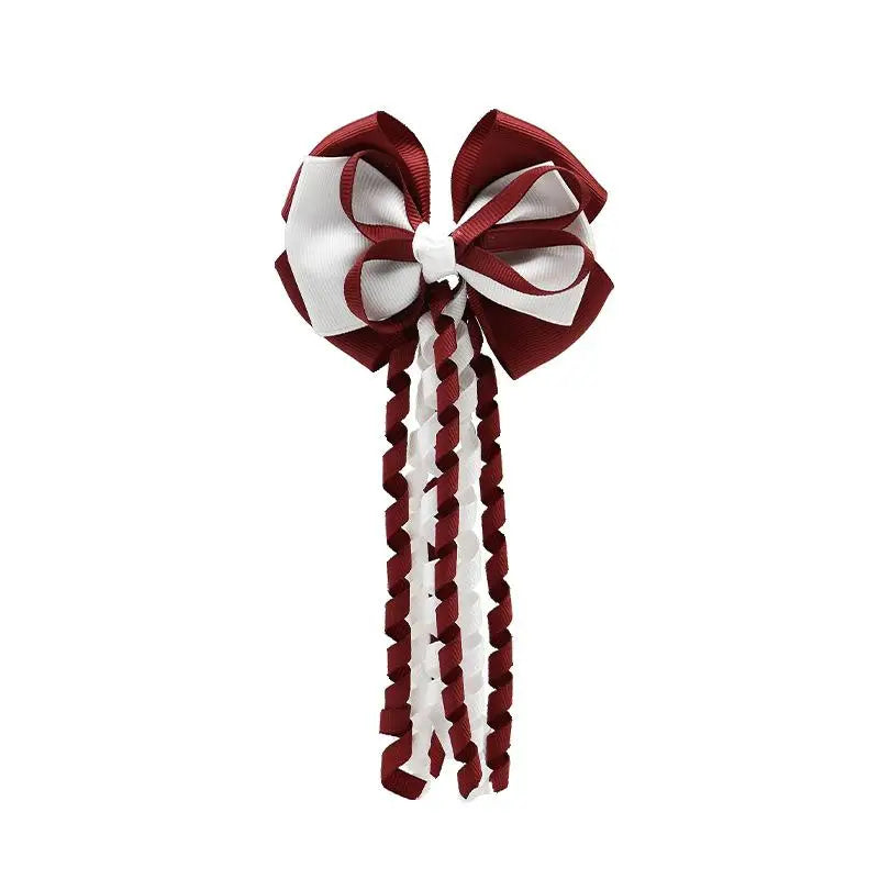 Festival Bow Hair Clips – Curly Ribbon Tassel Hairpins for Girls Hair Bow Clip Oasis Select A13
