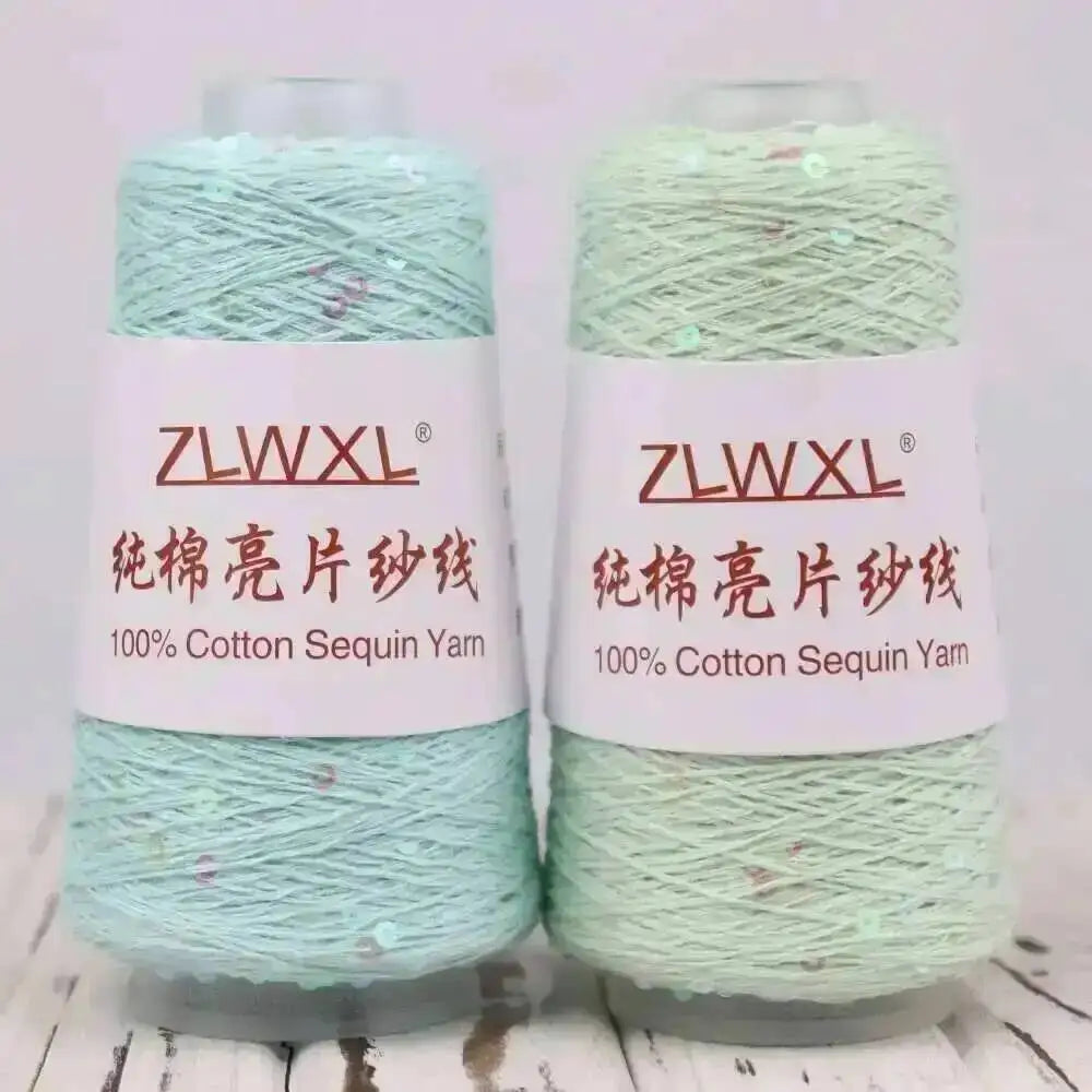 50g Sequin Cotton Yarn DIY Knitted Decoration Hand Crochet Ткань 400M 3mm Oasis Select