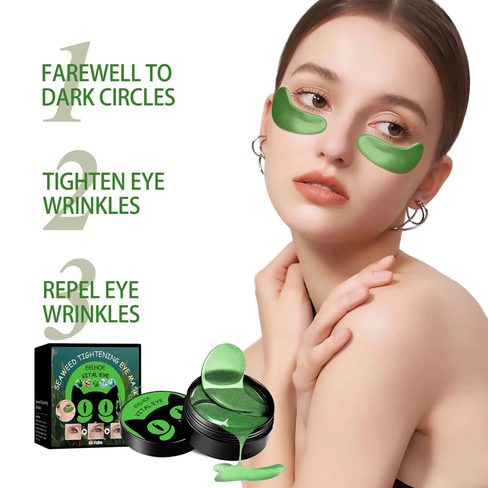 Eelhoe Seaweed Collagen Eye Patches – Dark Circles & Bags Collagen Eye Patches Oasis Select