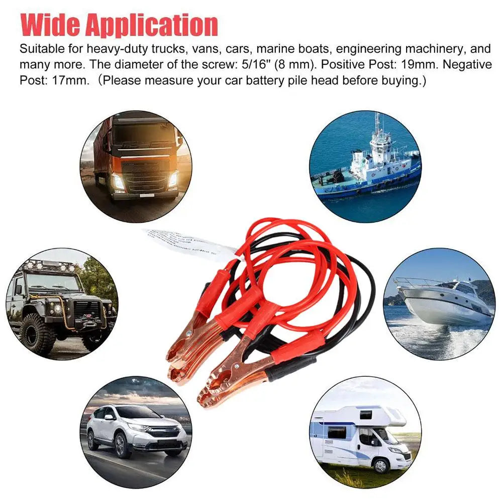 500A Car Battery Jump Start Cables – Heavy-Duty Booster Clamps Jump Start Cables Oasis Select
