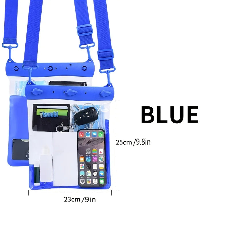 High Quality Dry Bag, Waterproof Crossbody Shoulder Bag for Diving&Beach-Snorkeling Swimming Rafting Hiking, Phone Pouch Outdoor Oasis Select 1pc blue