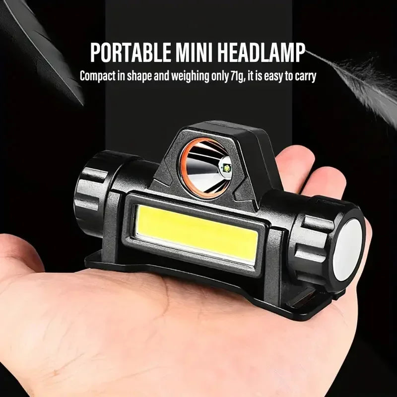Powerful LED Headlamp XPE+COB USB Rechargeable Headlight Waterproof Head Torch Strong Magnetic Flashlight For Outdoor Camping Oasis Select