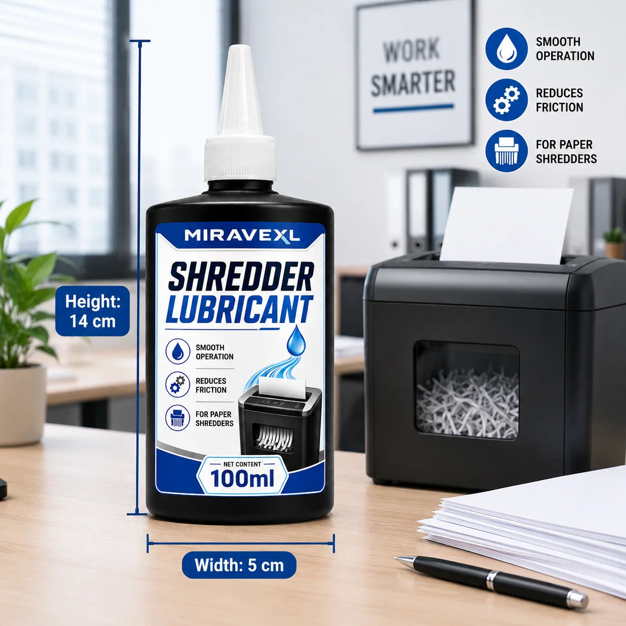 Paper Shredder Lubricant Oil, Blade Cutter Cleaner, Anti-Jam Formula, Smooth Quiet Shredding, Office Home Machine Care Solutions Oasis Select