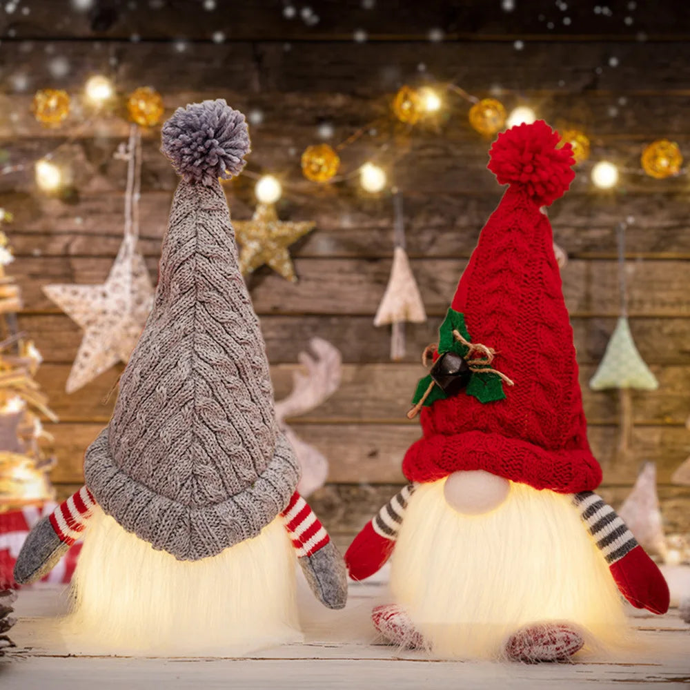 Christmas Doll New Knitted Hat with Lights and Light Forest Man Decoration Creative Christmas Decoration Supplies Oasis Select